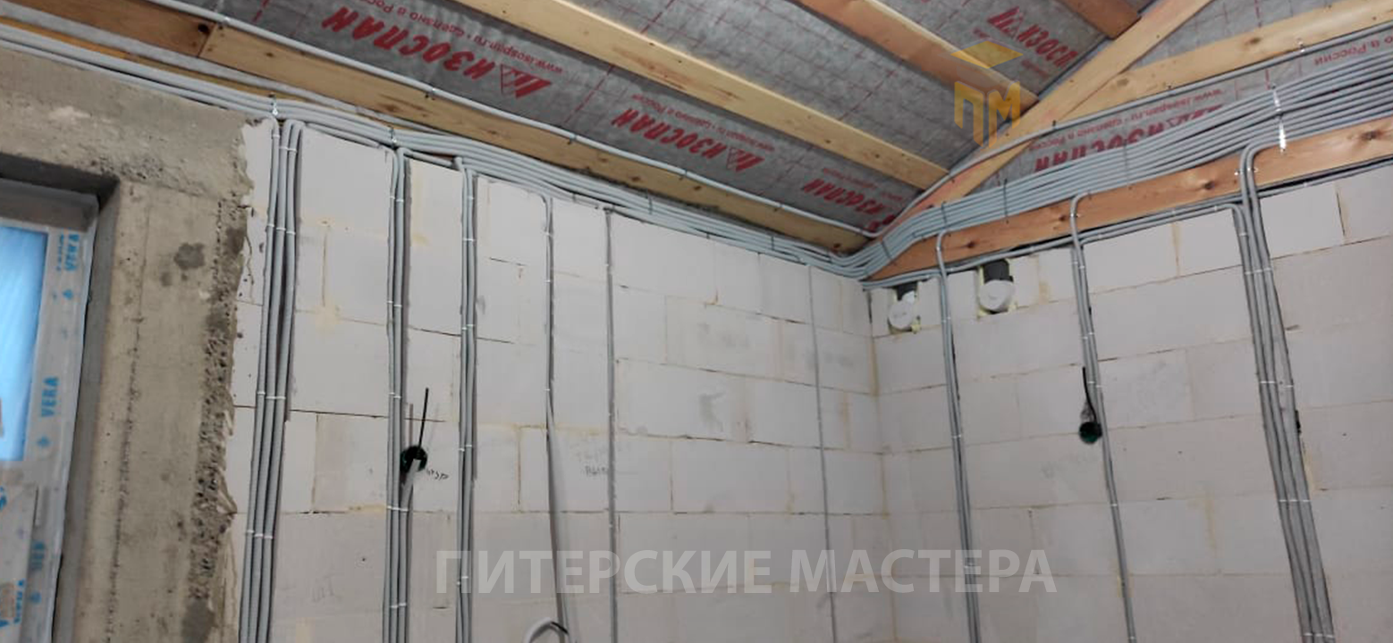 Черновой монтаж электрики в блочном доме