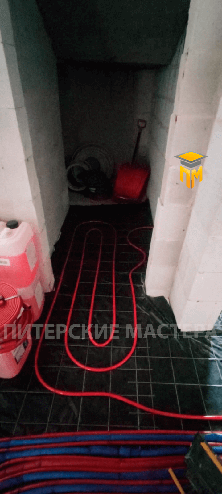 Укладка труб для теплого пола в техническом помещении в Санкт-Петербурге